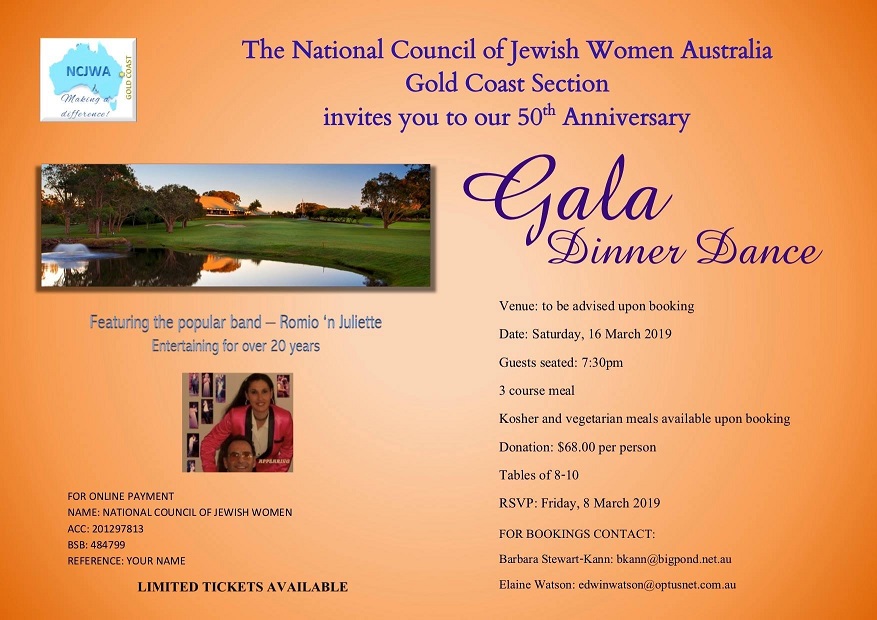 Gold Coast’s upcoming 50th Anniversary Gala Dinner Dance!